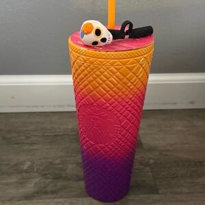 Starbucks dia de muertos 24oz tumbler with straw/ topper